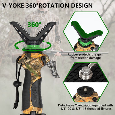 Professional Aluminum Alloy Hunting Tripod Shooting Stick With Quick Adjustment Button