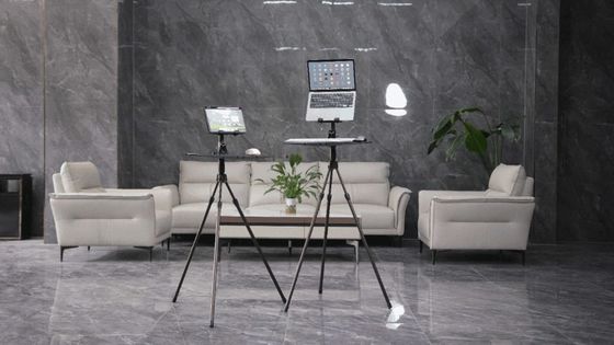 Black Rectangular Adjustable Height Wooden Desk